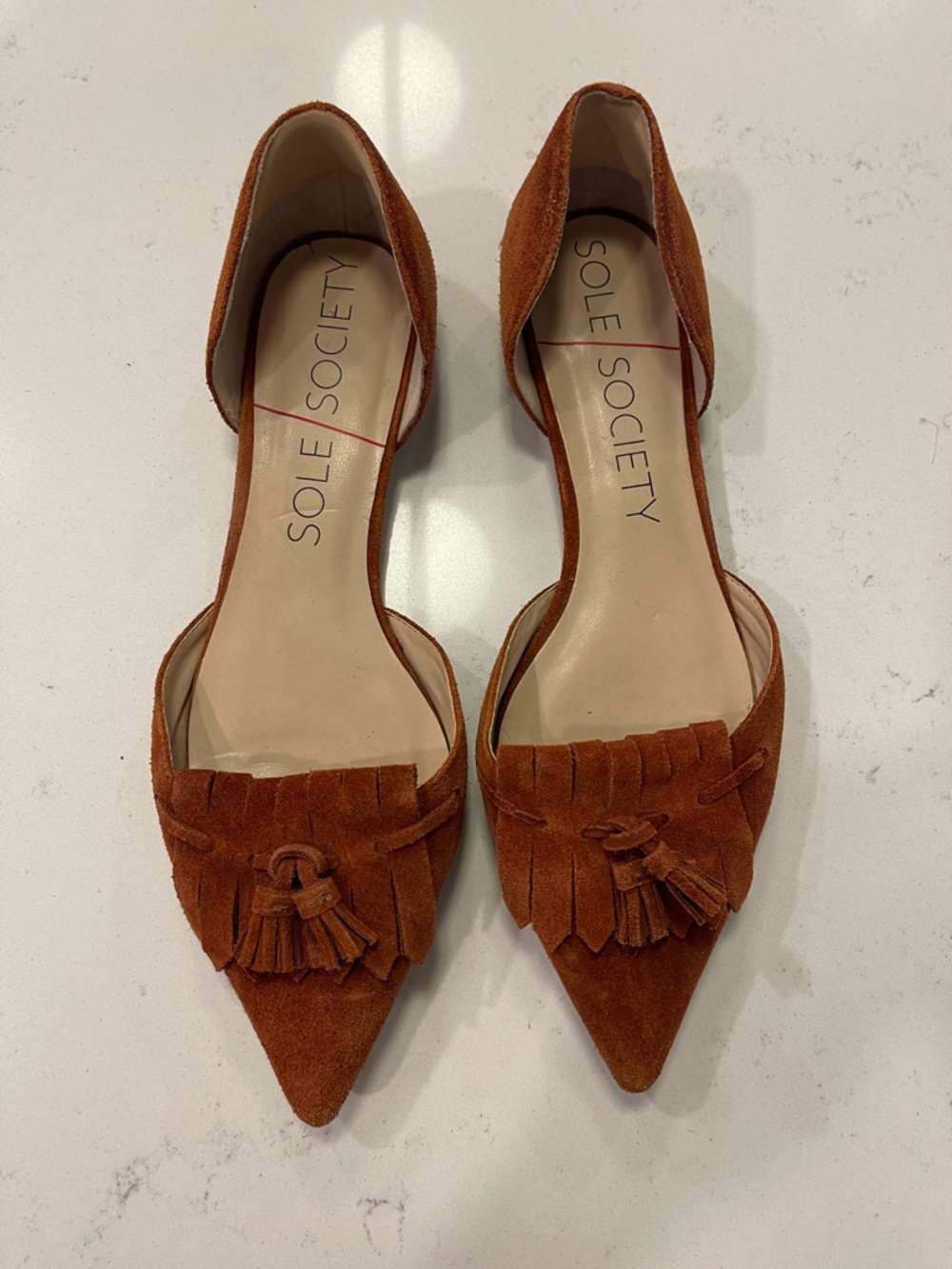 Sole Society Brown Suede Flats